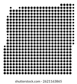 Symbol Map Of the County Bartow (Georgia, US) showing the County with a few black dots