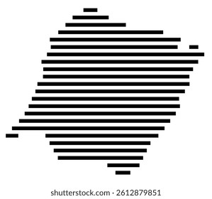 Symbol Map of the County Bath (Virginia, US) showing the County with a few black horizontal lines