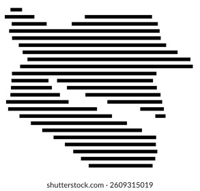 Symbol Map of the County Beaufort (North Carolina) showing the County with a few black horizontal lines