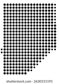 Symbol Map Of the County Beaver (Pennsylvania, US) showing the County with a few black dots