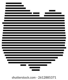 Symbol Map of the County Bedford (Tennessee, US) showing the County with a few black horizontal lines