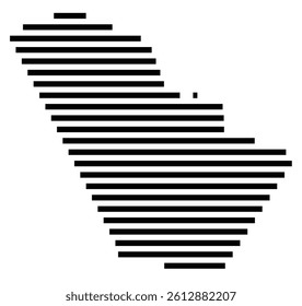 Symbol Map of the County Bee (Texas, US) showing the County with a few black horizontal lines