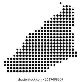 Symbol Map Of the County Bell (Kentucky, US) showing the County with a few black dots