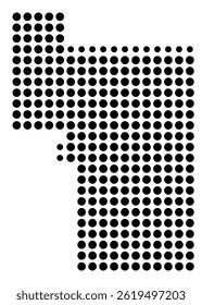 Symbol Map Of the County Beltrami (Minnesota, US) showing the County with a few black dots