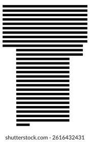 Symbol Map of the County Benton (Mississippi, US) showing the County with a few black horizontal lines