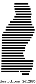 Symbol Map of the County Benton (Tennessee, US) showing the County with a few black horizontal lines