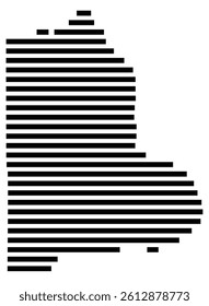 Symbol Map of the County Benton (Washington, US) showing the County with a few black horizontal lines