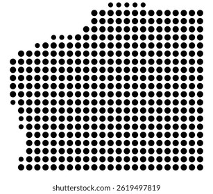 Symbol Map Of the County Benzie (Michigan, US) showing the County with a few black dots
