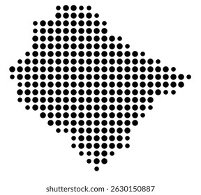 Symbol Map Of the County Berkeley (South Carolina, US) showing the County with a few black dots