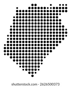 Symbol Map Of the County Berkeley (West Virginia, US) showing the County with a few black dots