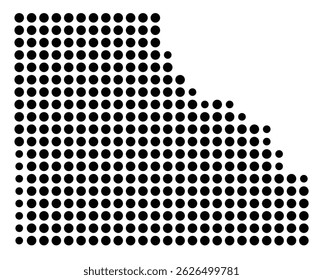 Symbol Map Of the County Big Horn (Wyoming, US) showing the County with a few black dots