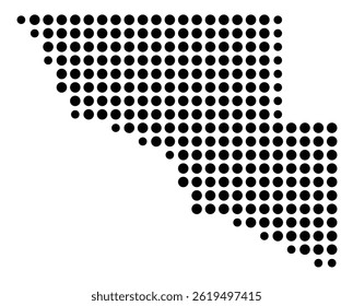 Symbol Map Of the County Big Stone (Minnesota, US) showing the County with a few black dots