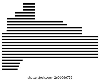 Symbol Map of the County Bingham (Idaho) showing the County with a few black horizontal lines