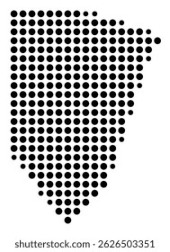 Symbol Map Of the County Blanco (Texas, US) showing the County with a few black dots