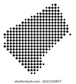 Symbolkarte des County Bleckley (Georgia, USA) mit ein paar schwarzen Punkten