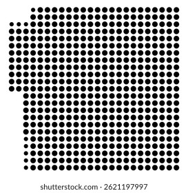 Symbol Map Of the County Bond (Illinois, US) showing the County with a few black dots