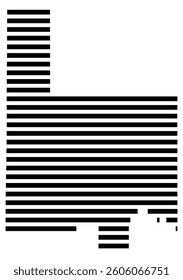 Symbol Map of the County Bonner (Idaho) showing the County with a few black horizontal lines