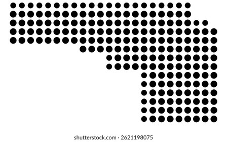 Symbol Map Of the County Bonneville (Idaho, US) showing the County with a few black dots