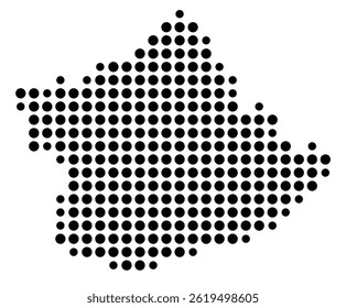 Symbol Map Of the County Bourbon (Kentucky, US) showing the County with a few black dots