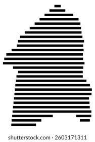 Symbol Map of the County Boyd (Kentucky) showing the County with a few black horizontal lines