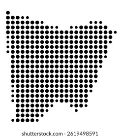 Symbol Map Of the County Bracken (Kentucky, US) showing the County with a few black dots