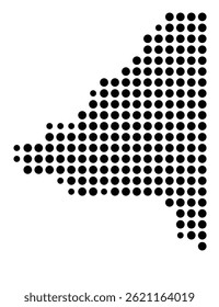 Symbol Map Of the County Bradford (Florida, US) showing the County with a few black dots