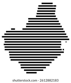 Symbol Map of the County Brazoria (Texas, US) showing the County with a few black horizontal lines