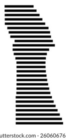 Symbol Map of the County Brevard (Florida) showing the County with a few black horizontal lines