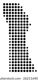 Symbol Map Of the County Brevard (Florida, US) showing the County with a few black dots