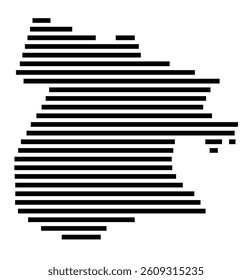 Symbol Map of the County Bronx (New York) showing the County with a few black horizontal lines