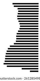Symbol Map of the County Brooke (West Virginia, US) showing the County with a few black horizontal lines