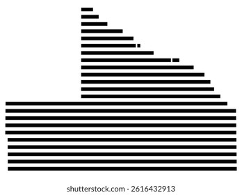 Symbol Map of the County Brown (Minnesota, US) showing the County with a few black horizontal lines