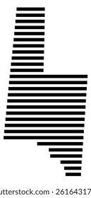 Symbol Map of the County Brown (Ohio, US) showing the County with a few black horizontal lines