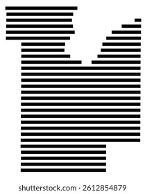 Symbol Map of the County Brown (Wisconsin, US) showing the County with a few black horizontal lines