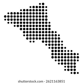 Mapa simbólico del condado de Bryan (Georgia, Estados Unidos) que muestra el condado con algunos puntos negros
