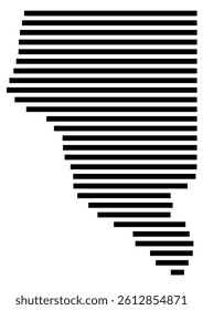 Symbol Map of the County Buffalo (Wisconsin, US) showing the County with a few black horizontal lines