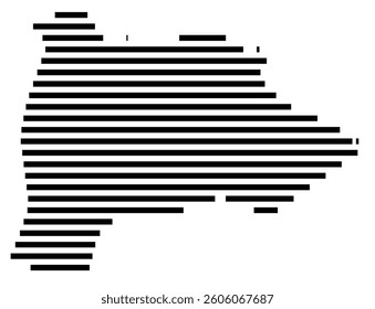 Symbol Map of the County Burke (Georgia) showing the County with a few black horizontal lines