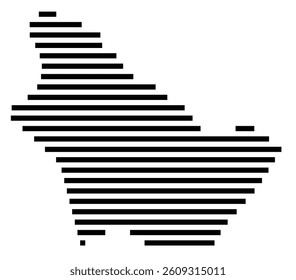 Symbol Map of the County Burke (North Carolina) showing the County with a few black horizontal lines