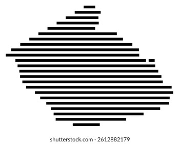 Symbol Map of the County Burleson (Texas, US) showing the County with a few black horizontal lines