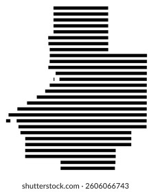 Symbol Map of the County Butte (Idaho) showing the County with a few black horizontal lines