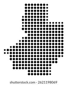 Symbol Map Of the County Butte (Idaho, US) showing the County with a few black dots