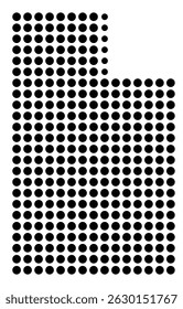 Symbol Map Of the County Caddo (Oklahoma, US) showing the County with a few black dots