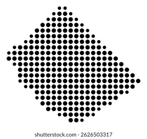 Symbol Map Of the County Caldwell (Texas, US) showing the County with a few black dots