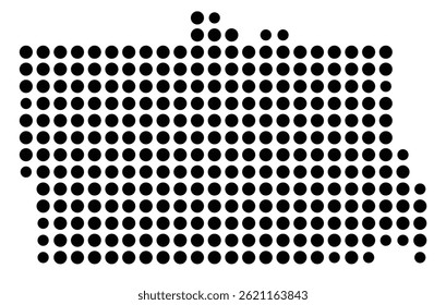 Symbol Map Of the County Calhoun (Georgia, US) showing the County with a few black dots