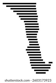 Symbol Map of the County Calhoun (Illinois) showing the County with a few black horizontal lines
