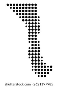 Symbolkarte der Grafschaft Calhoun (Illinois, USA) mit ein paar schwarzen Punkten