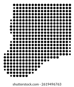Symbol Map Of the County Callaway (Missouri, US) showing the County with a few black dots