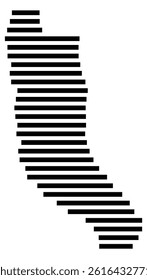 Symbol Map of the County Calvert (Maryland, US) showing the County with a few black horizontal lines