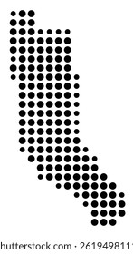 Symbol Map Of the County Calvert (Maryland, US) showing the County with a few black dots
