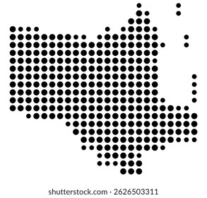 Symbol Map Of the County Cameron (Texas, US) showing the County with a few black dots